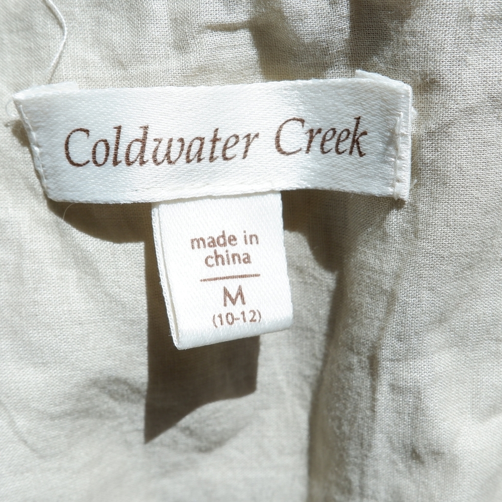 10/12) Coldwater Creek Embroidered Linen/Cotton Blend Lined Midi Skirt - Picture 6 of 8
